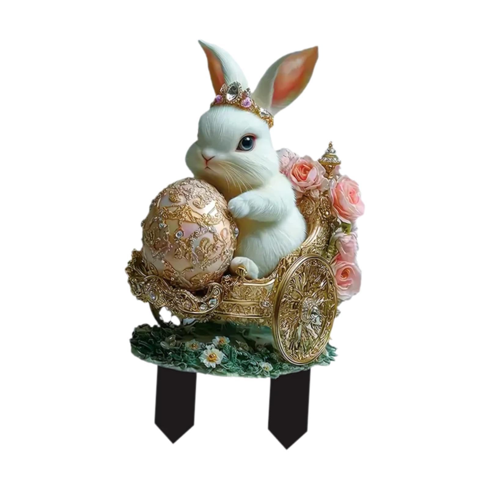 Easter Yard Sign Bunny Garden Stake for Flower Pots Terrace Flower Beds| Statue| Figurine| Home Décor-image-21