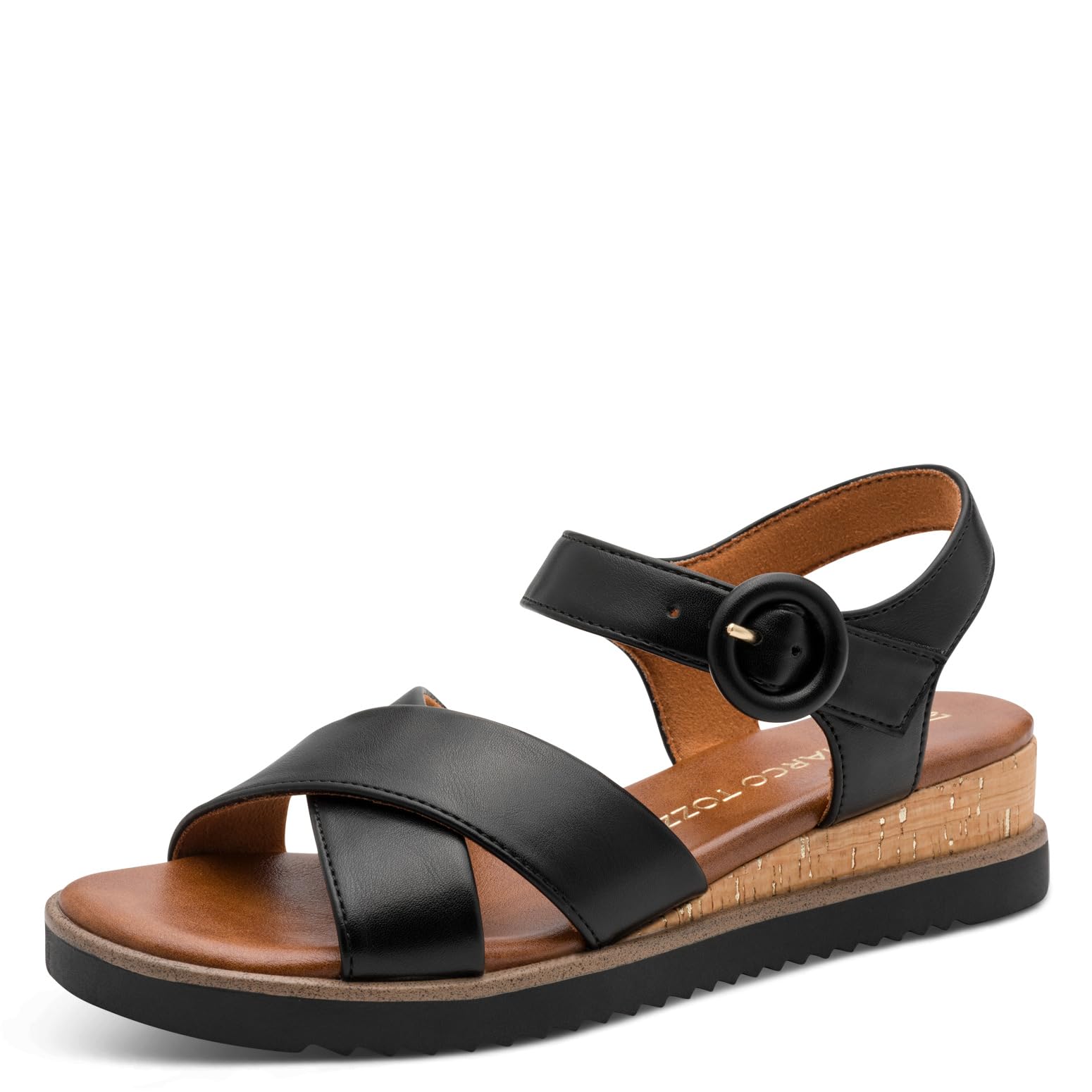 MARCO TOZZI Women's Sandal soft Feel Me Footbed Vegan soft Lining Vegan, black (BLACK), 8.5 UK