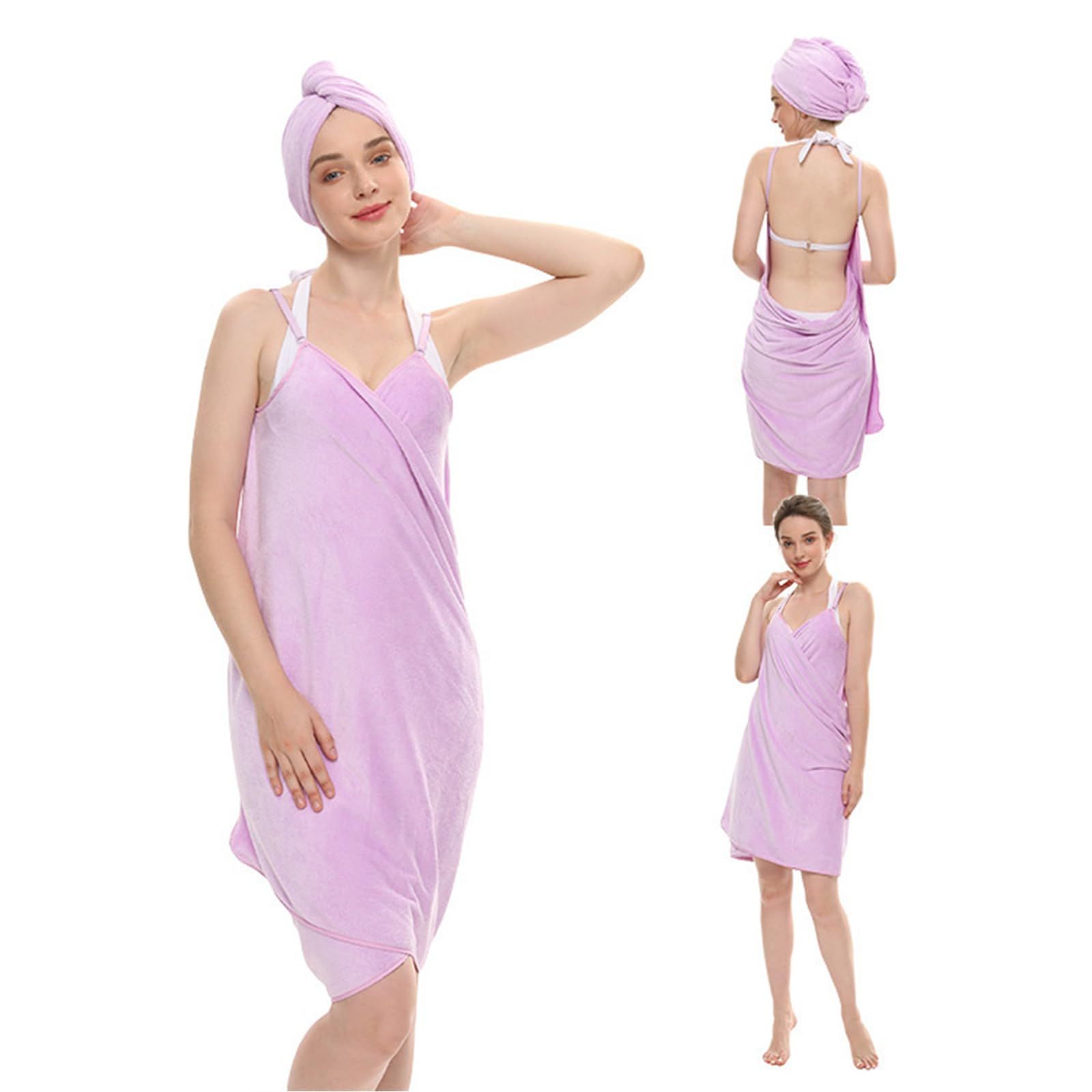 L'asciugamano e i cappucci della canotta del bagno di Microfiber di alta assorbenza hanno messo per l'asciugatura rapida dei capelli e
