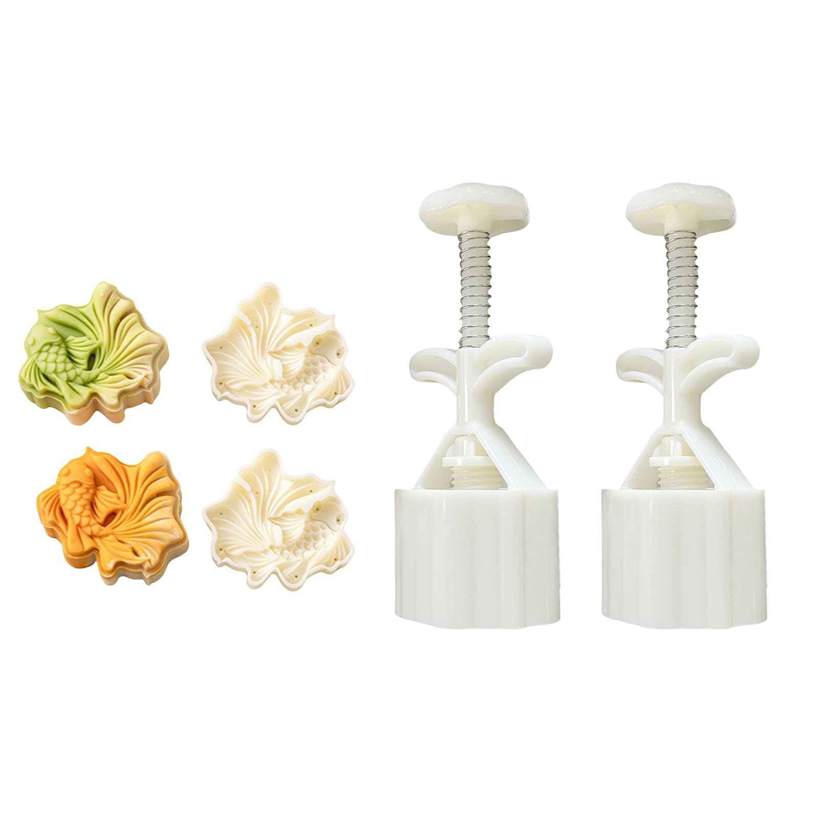Jazuaiao MidAutumn Festival Desserts Maker Traditional Pattern Desserts Molds Cookie Stamp Hand Press Cookie Dessert Cutter Stamp and Cutter Press for Baking Wedding