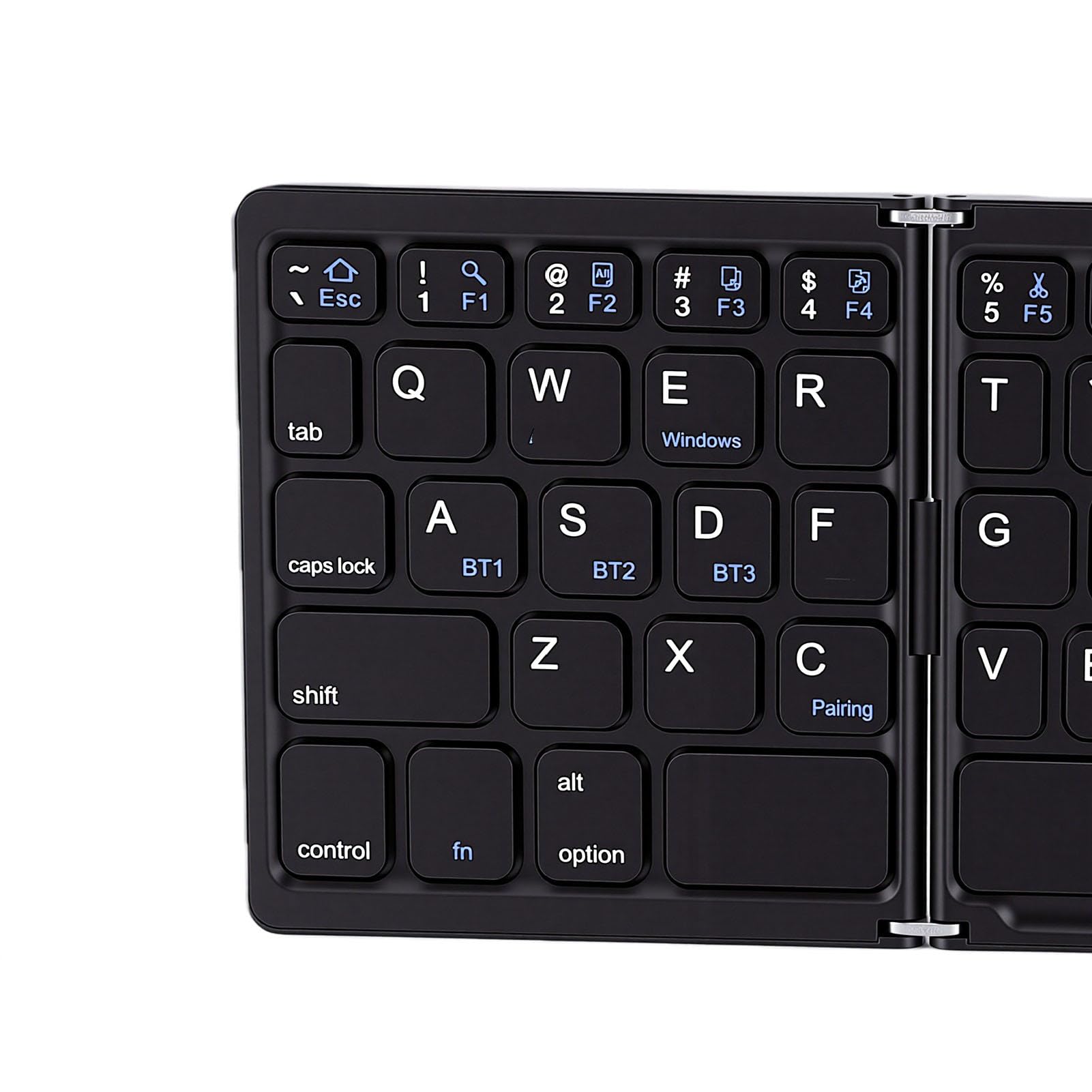 banapoy Combo Tastiera Mouse Pieghevole Wireless Bluetooth 81 Tasti con Tastierino Numerico per Smartphone Tablet Computer Portatile, Ricaricabile, Sottile Viaggio Tascabile