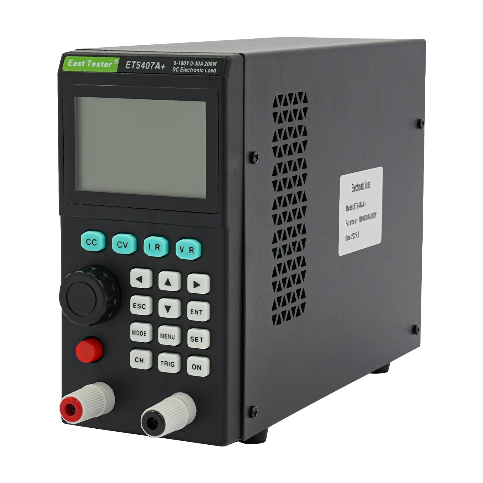 Tester di carico elettronico ET5407 A+ 200W 0-180V 0-30A Display LCD CC, CV, CR, e CP, batteria, dinamico, Sweep, elenco e cortocircuito per carichi elettronici programmabili con corrente