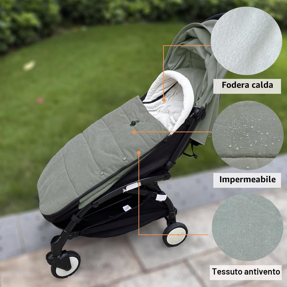 Coprigambe universale per passeggino Babyzen YOYO/YOYO2 & Bugaboo, base in tessuto impermeabile, facile da pulire, caldo coprigambe per passeggini