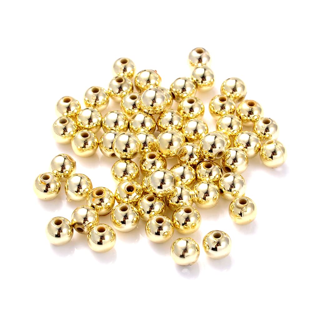 Julz Beads Gold 200 Metallic Acrylic Spacer Beads 6Mm J67820w Size 4