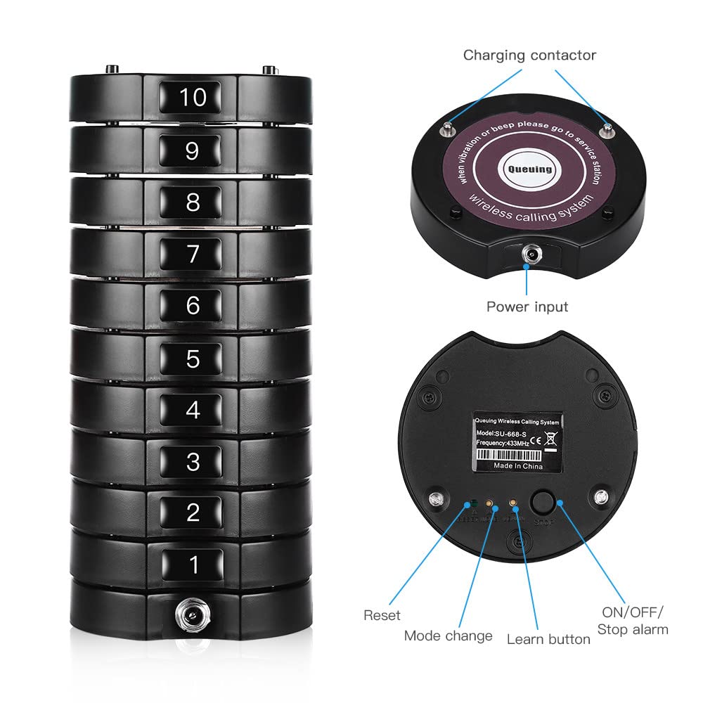 Sistema cercapersone per ristoranti, cicalini di Attesa per ristoranti a Lungo Raggio, 10 cercapersone, Massimo 999 cercapersone, Sistema di Chiamata Wireless, Set con Vibrazione,