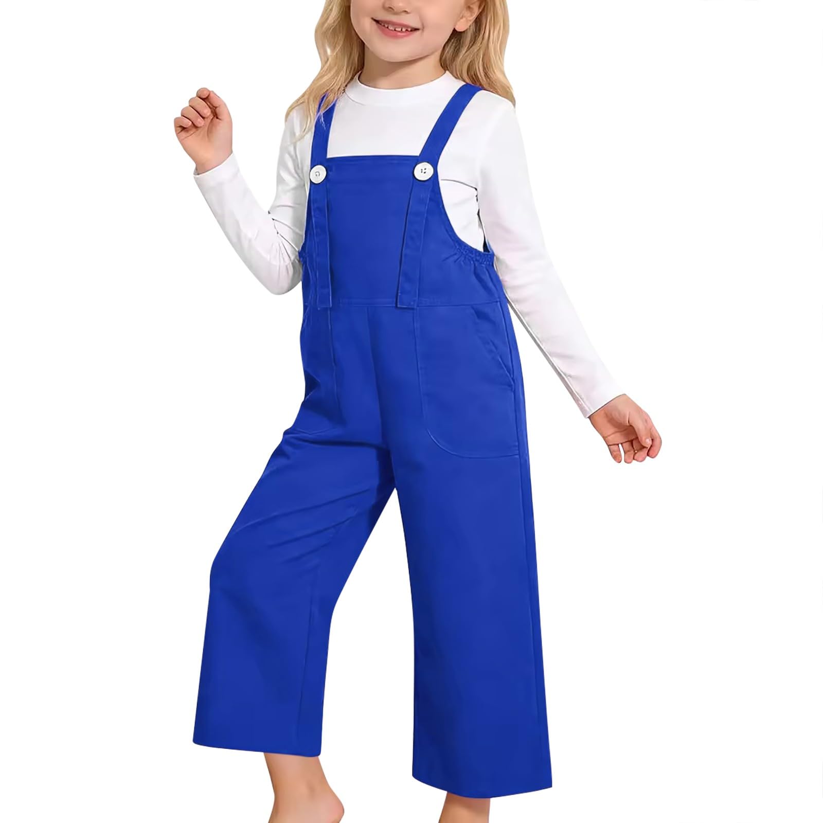 Salopette en jean pour enfants et ados- Sans manches - Bretelles spaghetti réglables coupe ample - Salopette unie pour garçons et filles - Vêtement de printemps mignon - Denim Workwear Romper