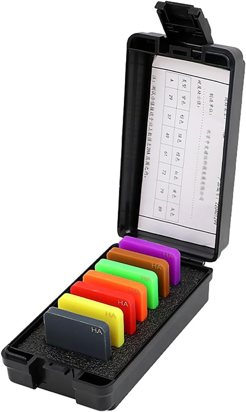 Shore Hardness Test Block Type A, 7 Block Shore Hardness Test Block Kit, Range is 30HSA -90HSA, for Elastomer, Soft Rubber, Size 50x50x8mm.