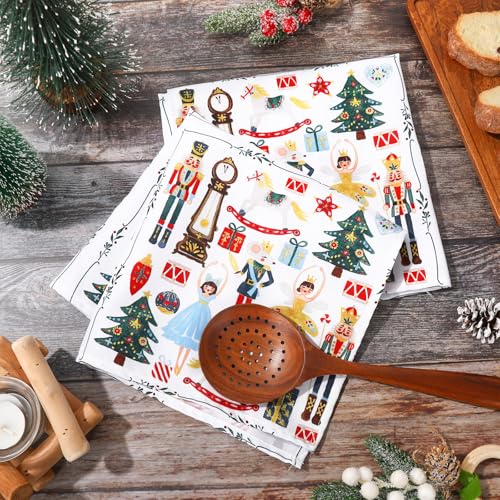 Set de 4 Servilletas de Tela Nutcracker Navidad 18x18 in miniatura 3