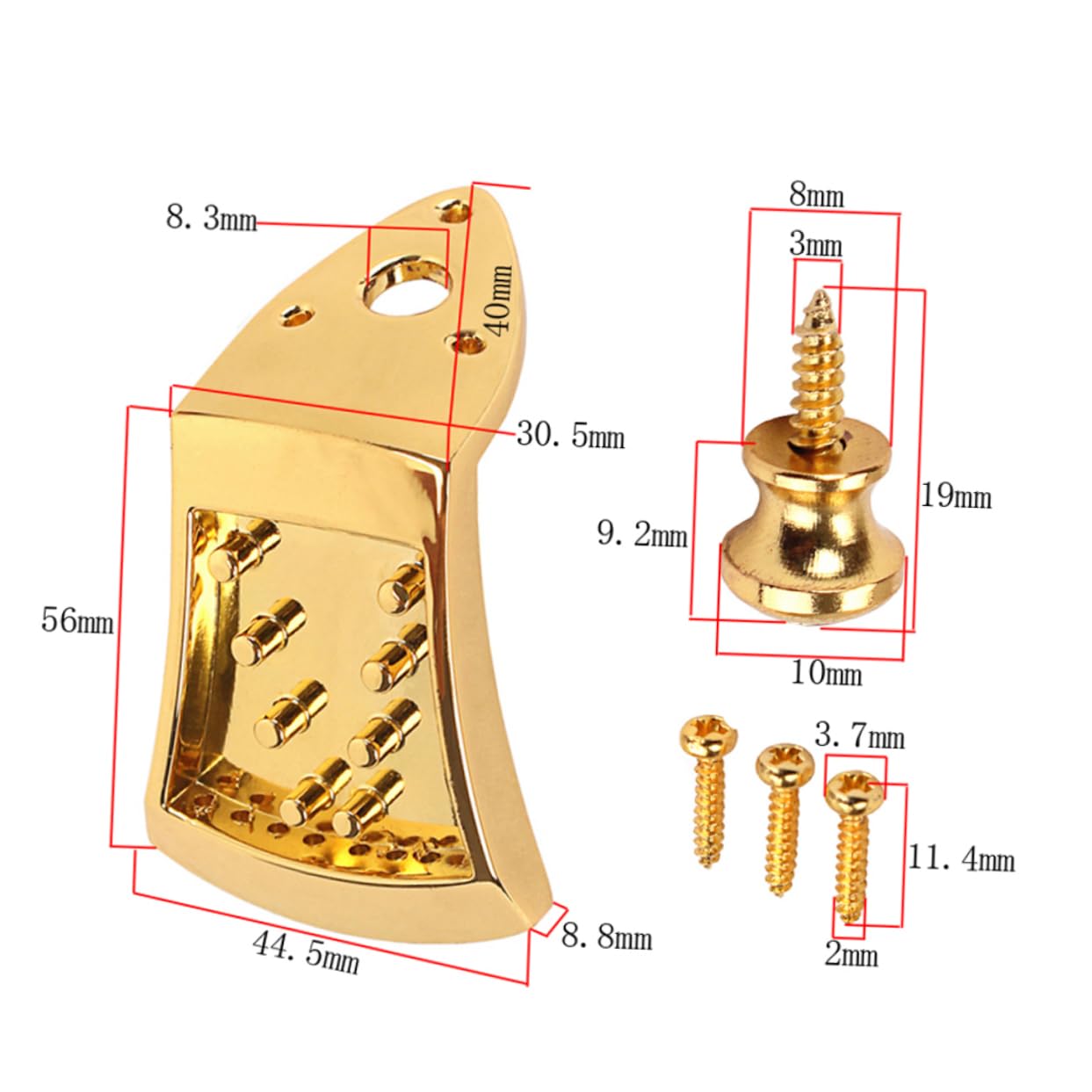 ibasenice 3pièces Metal Triangle Mandolin Tailpiece Doré Pour Mandoline Cordes Avec Vis Accessoire De Remplacement Élégant Et Pratique