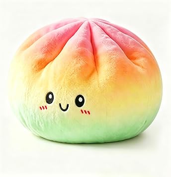 Giant Dumpling Stress Squeeze Toy, Slow Rebound Plush Pillow, Soft Stretch Decompression Fidget Toy for Kids Adults Anxiety Relief Home Office Decor Colorful Plush Pillow