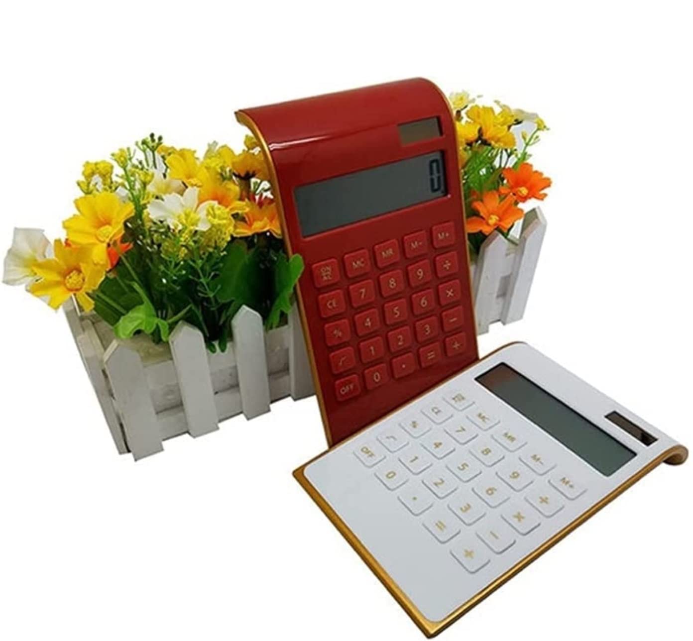 Kalkulatory Kalkulator, Elektroniczny Kalkulator Z 10-cyfrowym Dużym Wyświetlaczem Bateria Słoneczna Wyświetlacz LCD Piękne Biuro Przybory Szkolne(Rot)