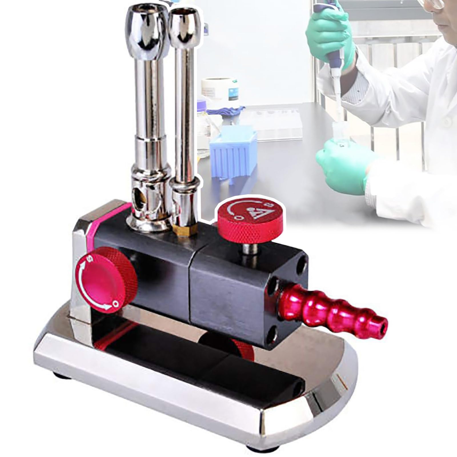 Mechero Bunsen de Laboratorio, lámpara giratoria de Gas propano, Control Independiente de Tubo Simple y Doble, mechero Bunsen en Miniatura Profesional, Equipo de Laboratorio Dental
