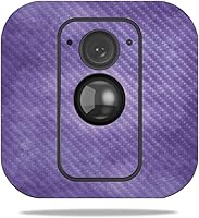 Vista 64 de MightySkins - Skin de fibra de carbono para cámara Blink XT para exteriores, chips dorados, acabado de fibra de carbono texturizado, protector