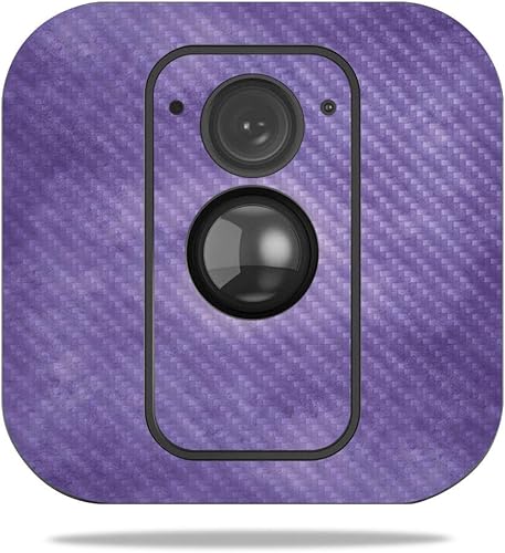 Miniatura 64 de MightySkins - Skin de fibra de carbono para cámara Blink XT para exteriores, chips dorados, acabado de fibra de carbono texturizado, protector