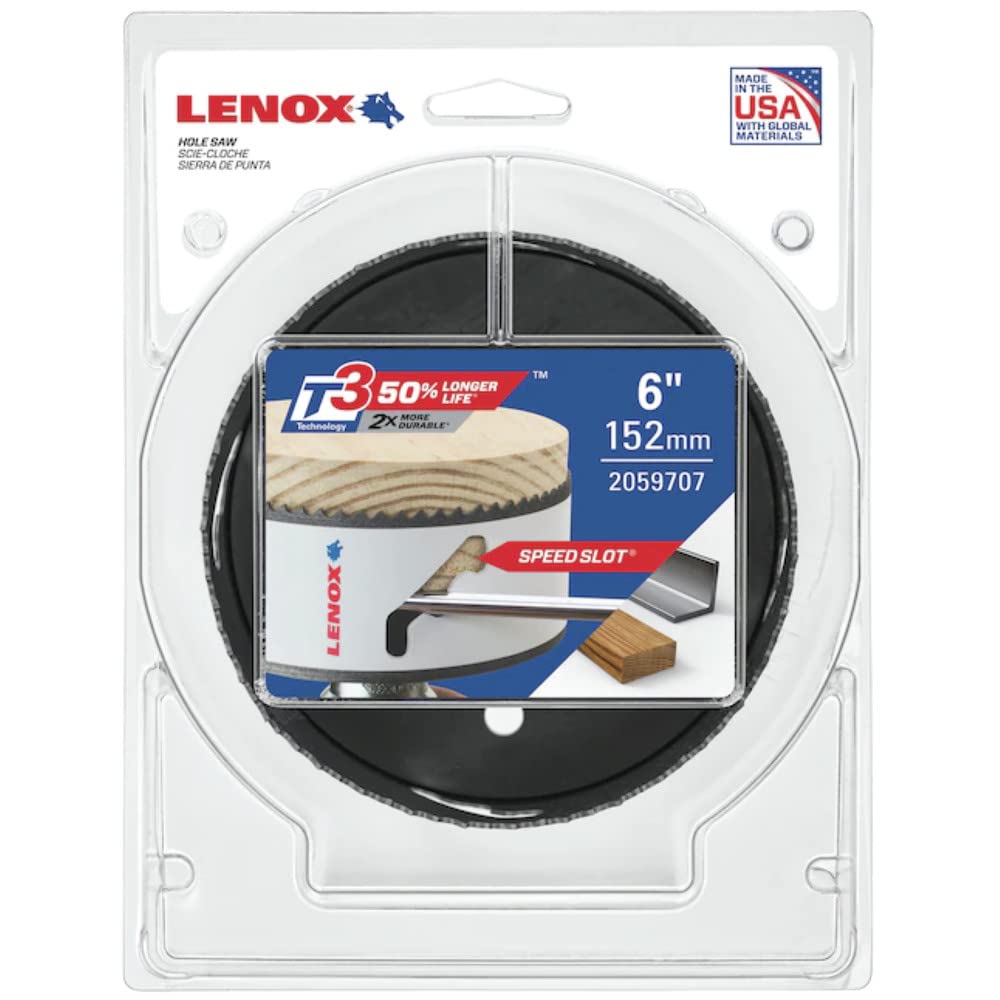 LENOX T3 UA K96L 6-Inch 152mm Hole Saw - Heavy Duty Clam Pack For Professional Drilling