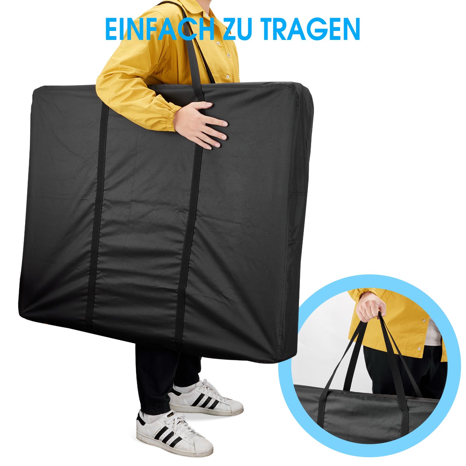 Bolsa de almacenamiento plegable para mesa de camping, bolsa de mesa plegable de tela Oxford 600D, bolsa de transporte para pícnic, bolsa de almacenamiento impermeable para mesa de jardín, 94