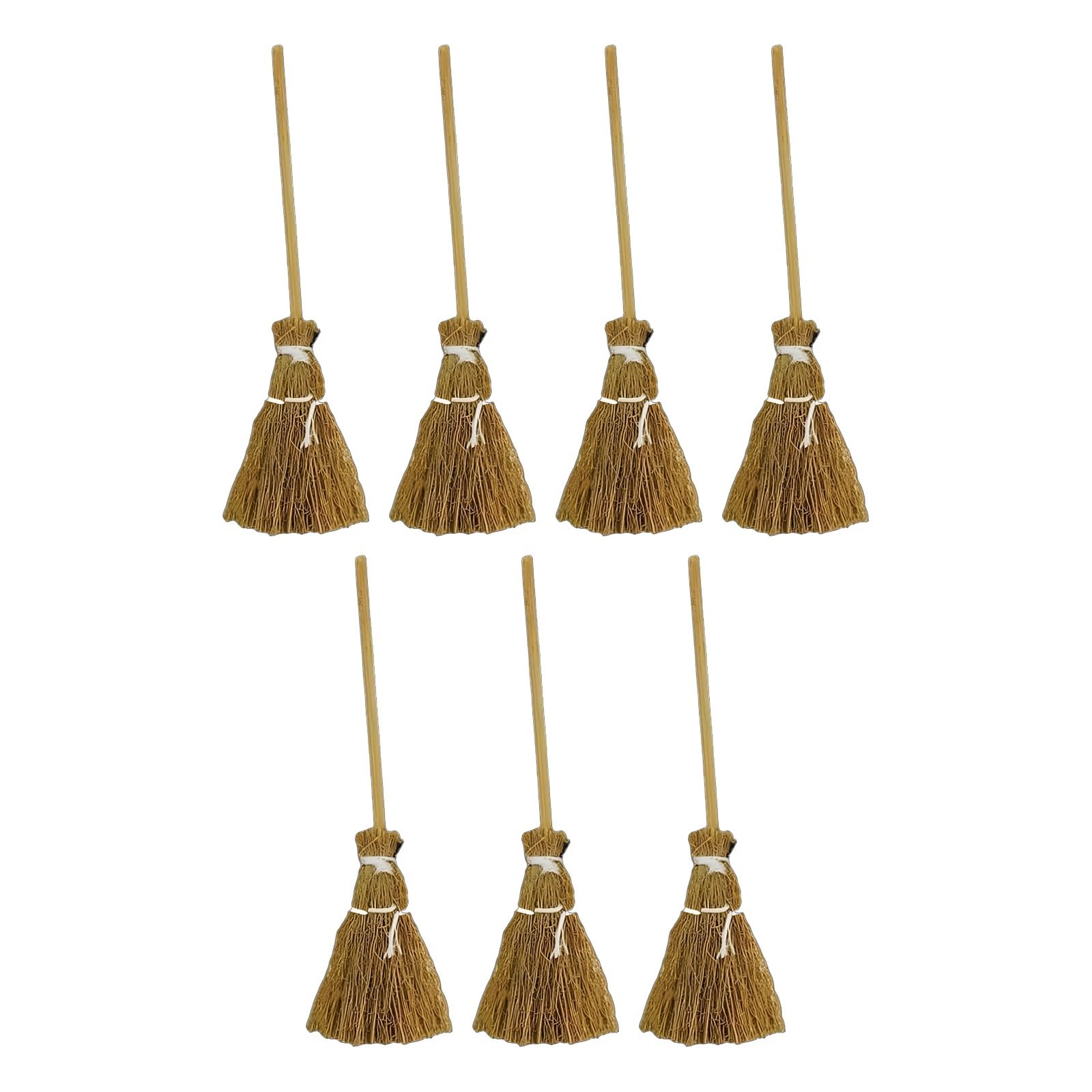 7Pcs Witch Broomstick Set, Miniature Broom Props, Fairy Decoration, Cinnamon Broom, Sweeping Tools, Angle Brooms Dollhouse Accessories