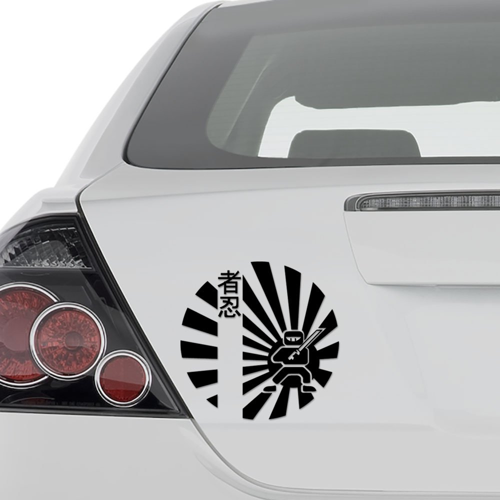 Rising Sun Samurai JDM Sticker Vinyl Decal 4" X 4" - Glossy White For Car & Motorcycle 5 thumbnail image