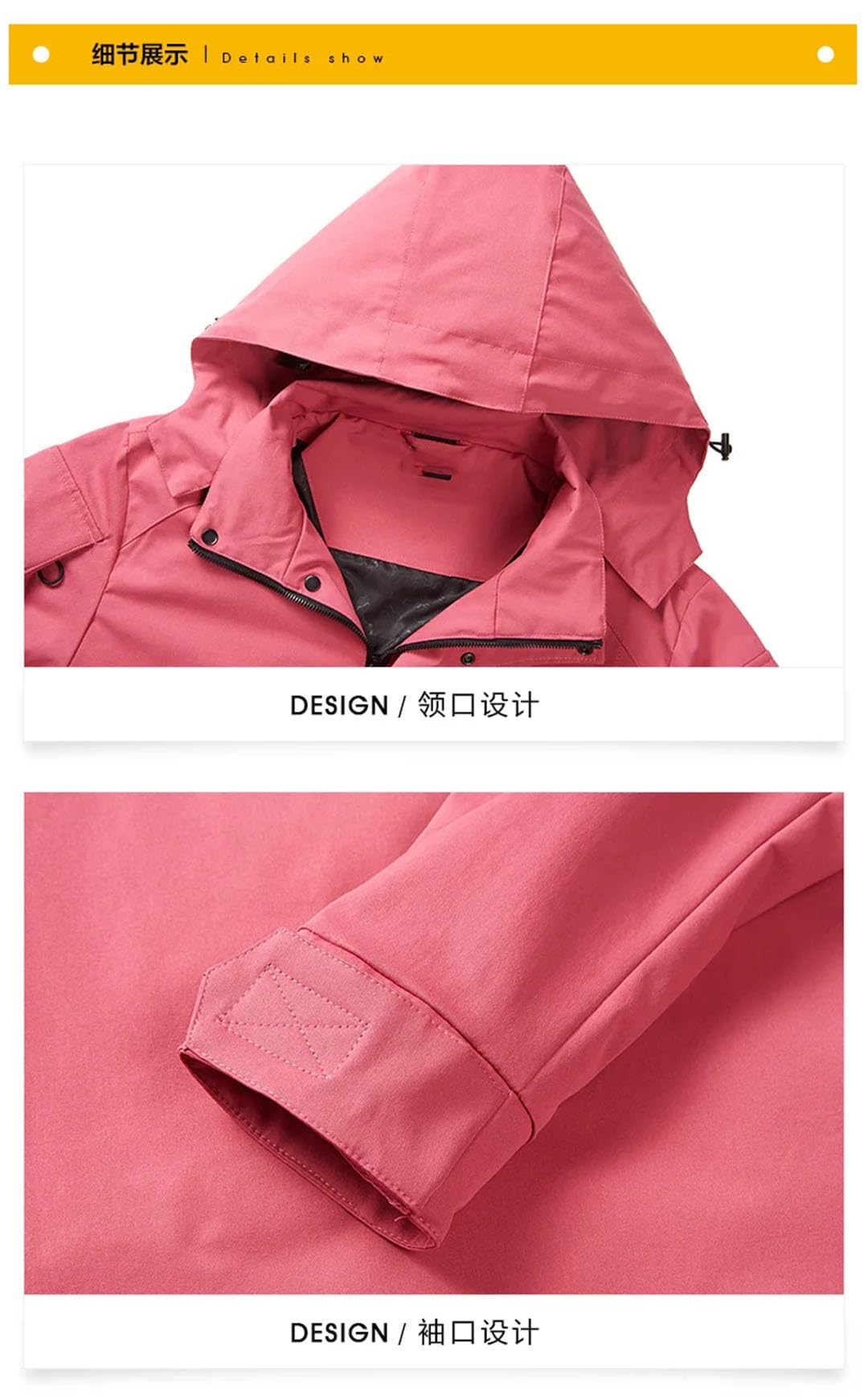 Herren-Frühlingsjacke für lockere, wasserdichte Reißverschluss, mehrere Taschen, Outdoor-Kleidung, Jugend-Windbreaker, gelb, 7XL