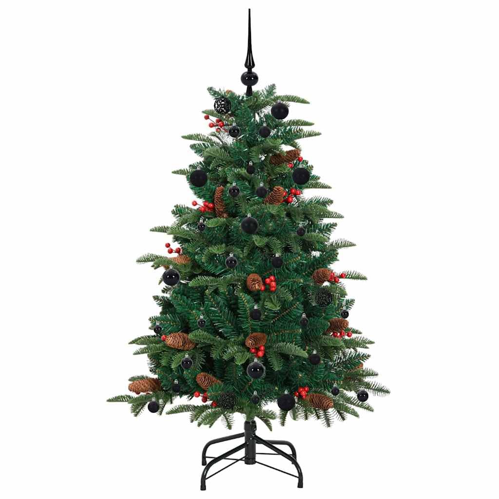 Albero di Natale artificiale con 150 LED bianco caldo, altezza 150 cm, forma conica, con robusto supporto in metallo, per interni ed esterni protetti, alimentazione USB, 8 modalità, verde