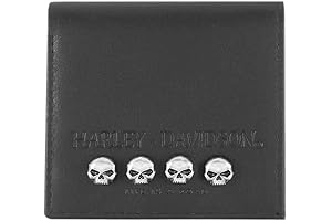 Women's Harley Davidson Tough Luck Bi-Fold Leather Wallet with RFID Protection - Black