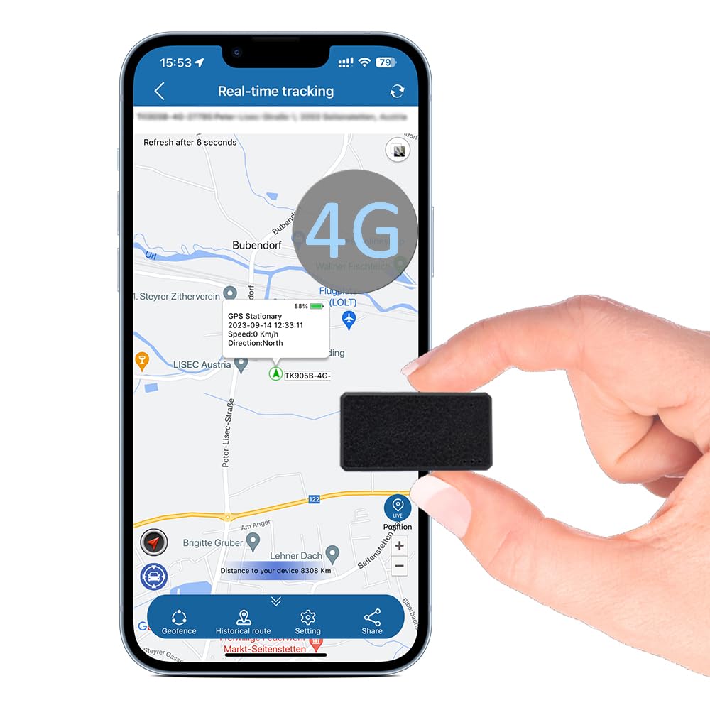 TKMARS GPS Mini Tracker 4G TK901, Klein GPS Finder mit Magnet Echtzeit Versteckt Ortungsgerät Aufladbar, APP & Web ohne ABO, Mini Peilsender für Kind, Koffer, Fahrzeug, KFZ, Auto