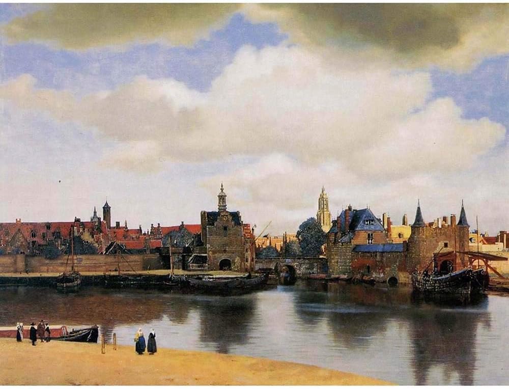 Wee Blue Coo Johannes Vermeer View Of Delft Old Master Painting Art Print Poster Wall Decor 12X16 Inch
