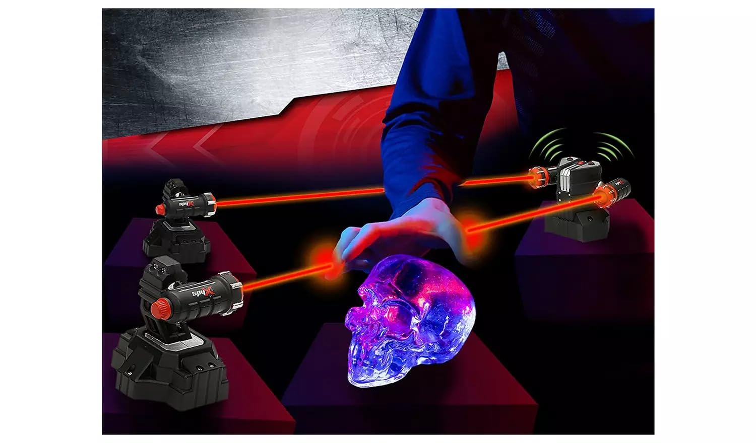 Spy X Lazer Piège Alarme Piège pour protéger vos objets de valeur contre les intrus et les voleurs avec faisceaux LED
