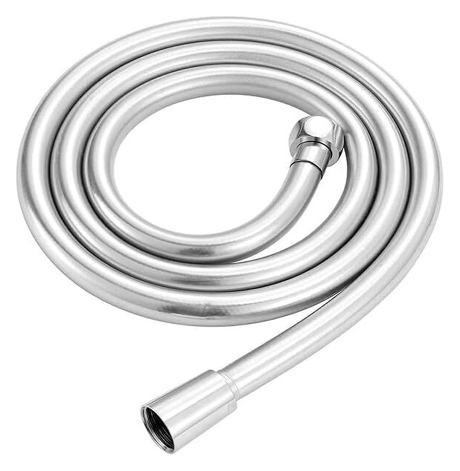 Święty prysznic przeciwskręcający 1500mm srebrny PVC wysokociśnieniowy gładki wąż prysznicowy, do wanny ręcznej głowicy prysznicowej elastyczny wąż prysznicowy obrót o 360°(Silver)
