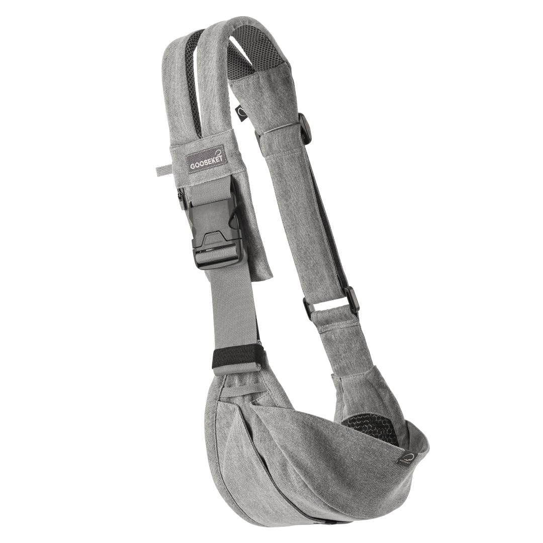 GOOSEKET 365 Toddler Carrier, 100% Cotton, Lightweight, Easy-to-USE, Portable, Suitable from 6-48 Months, Supports UP to 44LBS (Gray) GOOSEKET 365 Toddler Carrier, 100% Cotton, Lightweight, Easy-to-USE, Portable, Suitable from 6-48 Months, Supports UP to 44LBS (Gray)
