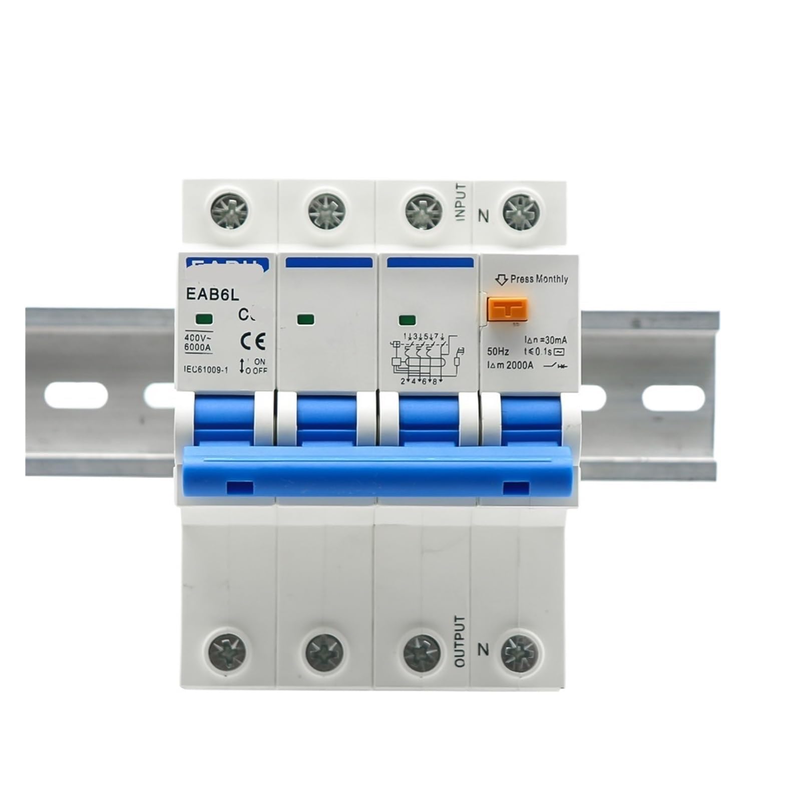 VSPPJYFG AC230V Leakage Protector Overload Short Circuit Protection 2P 4P 30mA Residual Current Circuit Breaker Switch(32a,4P)