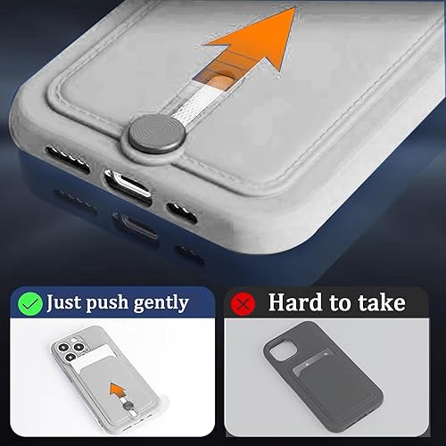 Miniatura 4 de Funda compatible con iPhone 15 Plus con tarjetero para hombres y mujeres, con botón oculto para tarjetas, funda protectora tipo cartera, a prueba de