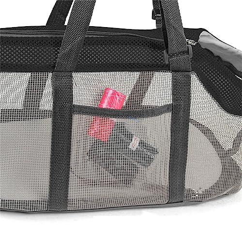 Transporttasche Haustier Tragetasche Klein Hund Haustiertragetasche Mesh Hundetragetasche Atmungsaktiv Hundetasche mit Boden Hundetrage Verstellbar Katzentragetasche Kleintiertasche Welpen Katze