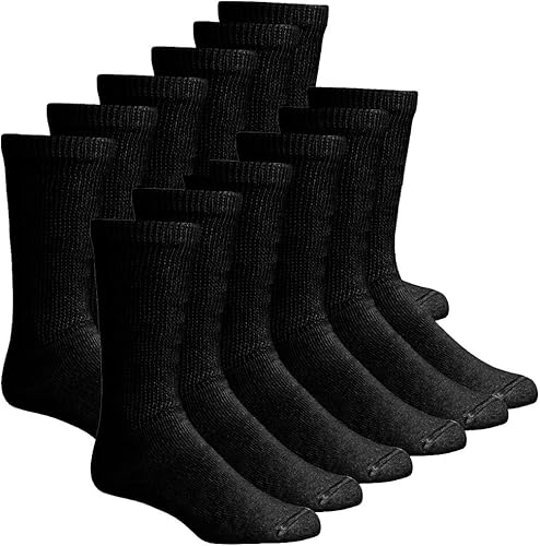 TZ Promise 6 12 pares de calcetines circulatorios diabéticos para hombre, talla 9-11, 10-13, 13-15, Negro (12 pares)