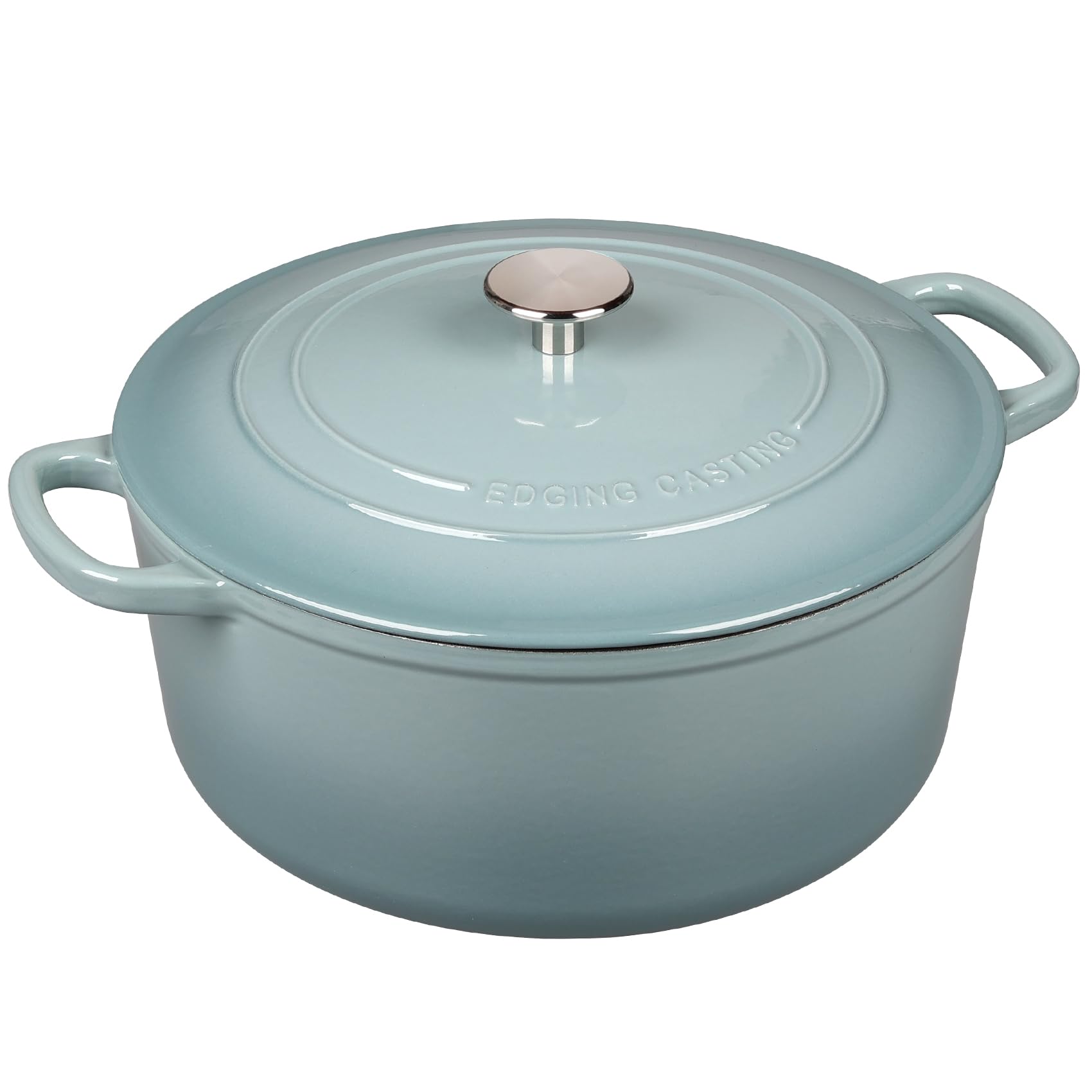 EDGING CASTING Enameled Cast Iron Covered 5.5 Quart Dutch Oven with Dual Handle, Dutch Ovens with Lid for Bread Baking, Pink