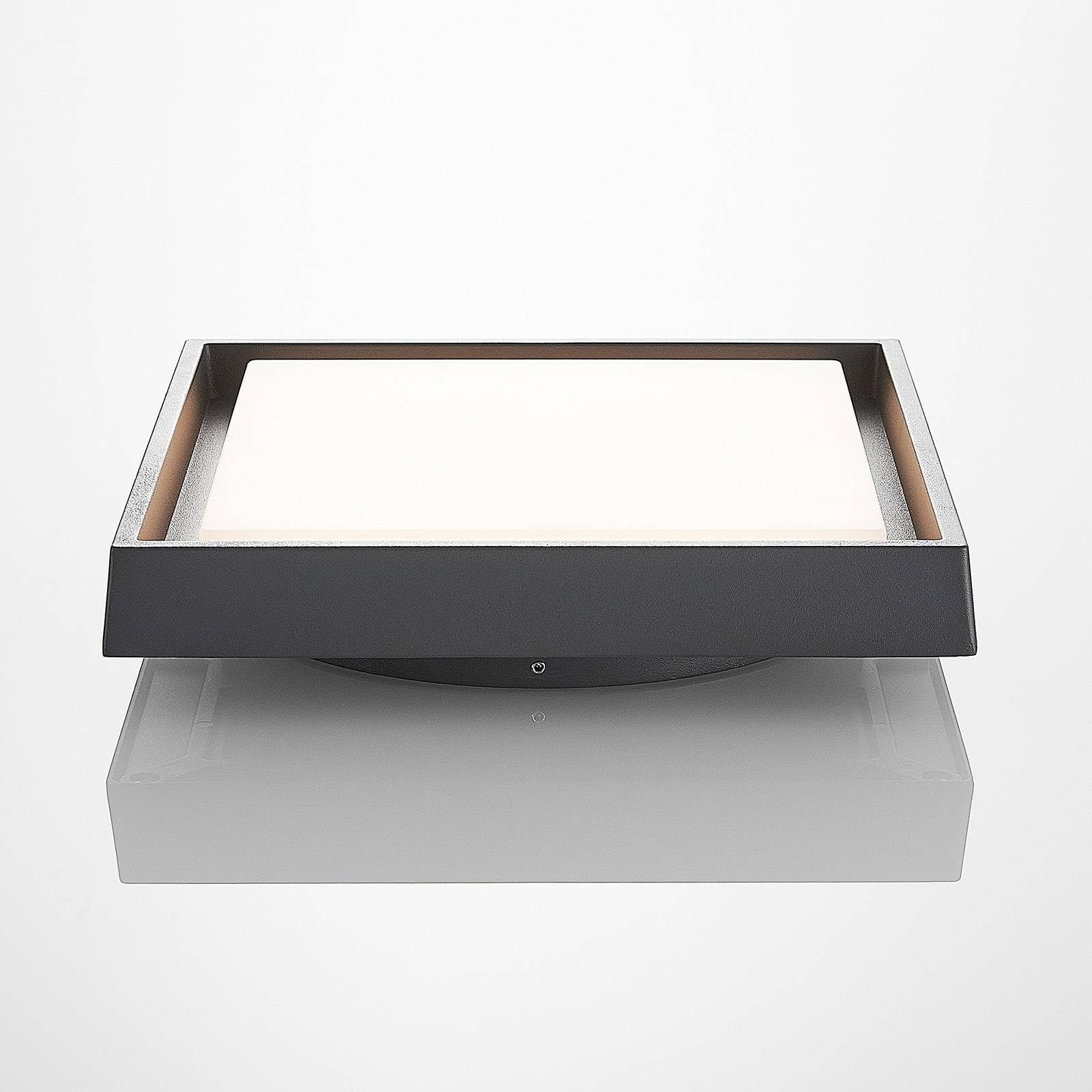 Lucande Plafoniere LED (Moderno) colore Grigio, in Alluminio lampadina inclusa lampada da esterni per giardino terrazzo balcone e casa plafoniera
