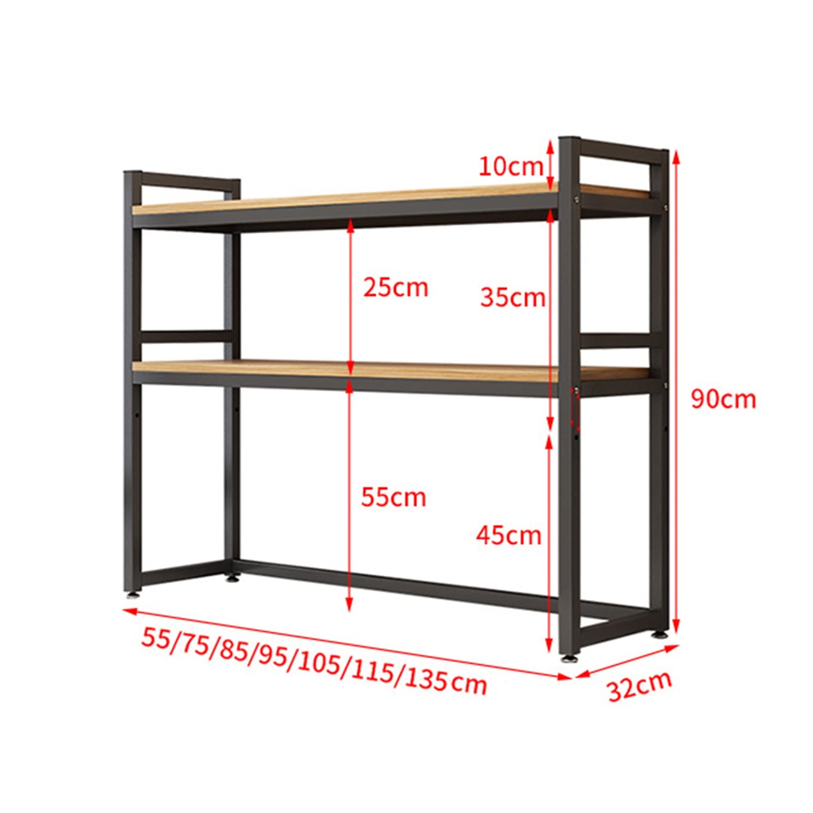 Generico Mensola da scrivania Regolabile a 2 Livelli - Scaffale portaoggetti Versatile per scrivania del Computer e Supporto per Stampante, Organizer Aperto per Libri, Articoli per Ufficio e decorazi