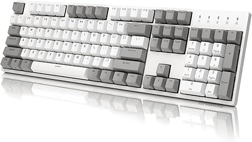 DURGOD Teclado mecánico para juegos con interruptor Cherry MX Speed Silver Switch USB C Interface Tenkeyless 104 teclas PBT Teclas antifantasma para