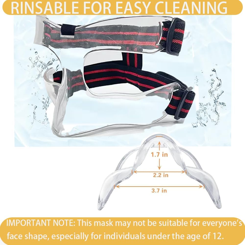 Nose Guard for Broken Nose Protective Face Masks for Basketball and Soccer Sports Adjustable Face Mask with Foam Padding for Men and Women with Drill - Image 6