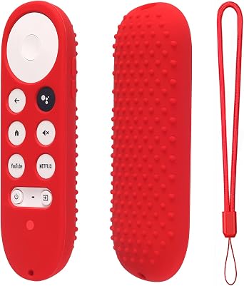 Silicone Case Chromecast Google TV 2020 Voice Remote Protective Cover for 2020 Chromecast Voice Remote Red