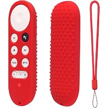 Silicone Case Chromecast Google TV 2020 Voice Remote Protective Cover for 2020 Chromecast Voice Remote Red