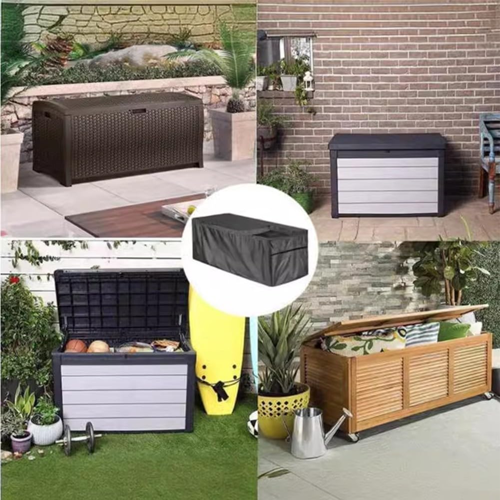 Copertura impermeabile da giardino in tessuto Oxford 210D, protezione per baule da esterno, con borsa portaoggetti, 3 opzioni di dimensioni (S)