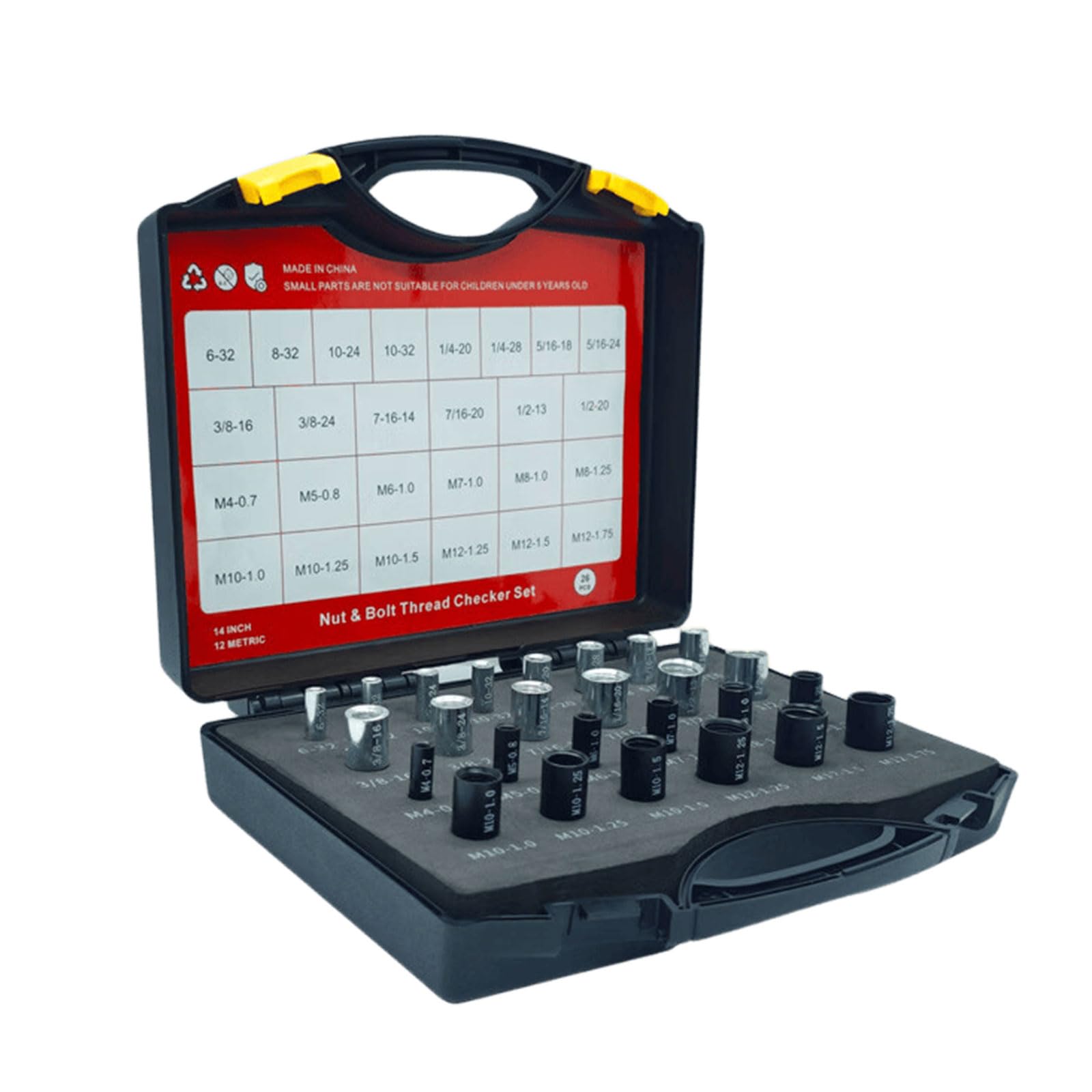 26Pcs Thread Measuring Tool Set with Case for Accurate Thread Verification in Different Sizes Measuring Tool Set