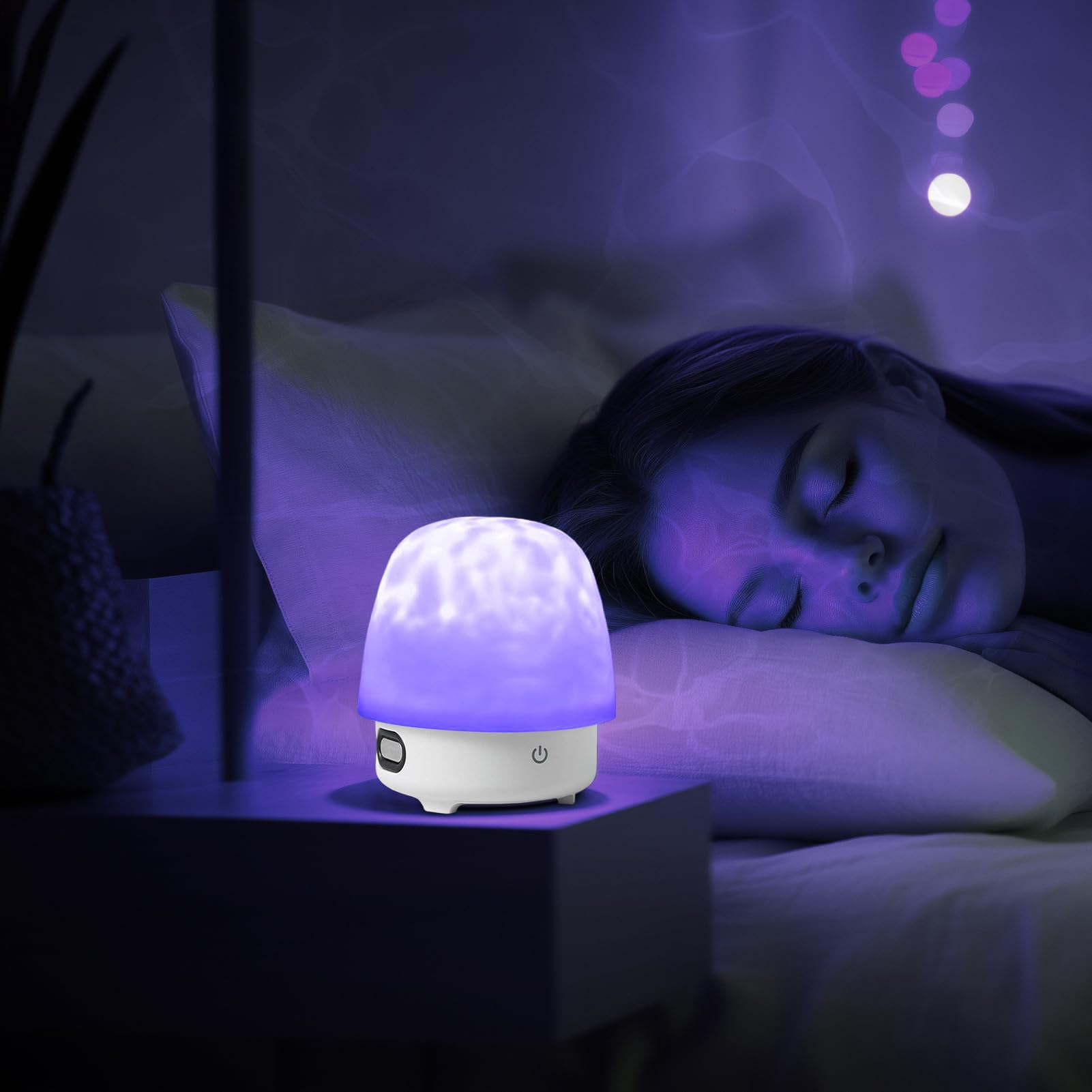 Luz nocturna de luna Luz Nocturna Iluminación Ambiental Control Remoto | Lámpara de Noche Luna con Altavoz Inalámbrico para Dormitorio Salón Camping Viaje Niños Adultos