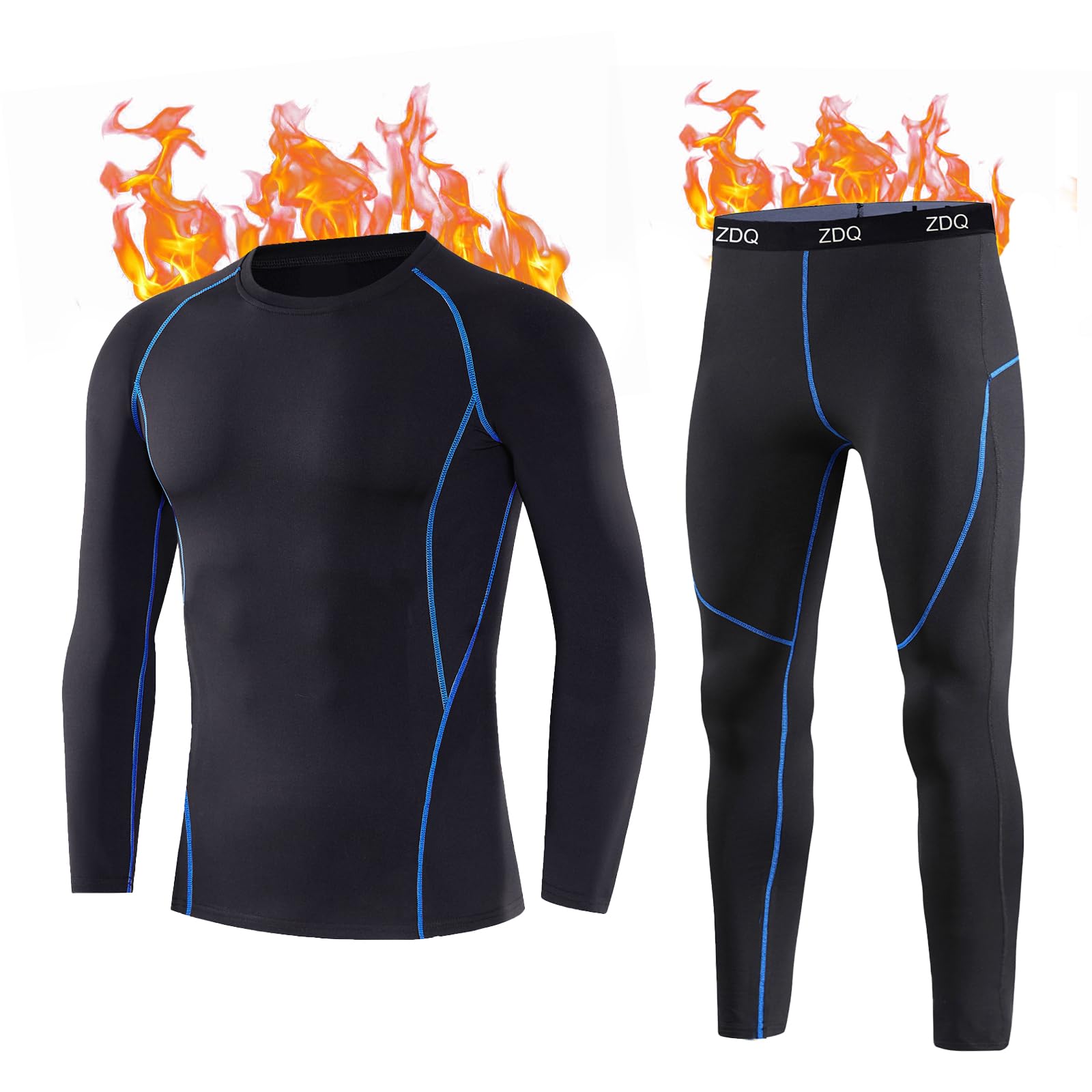ZDQ Intimo Termico Uomo Set Intimo Invernale da Sci Intimo Funzionale Traspirante Biancheria, Taglie S-XXL