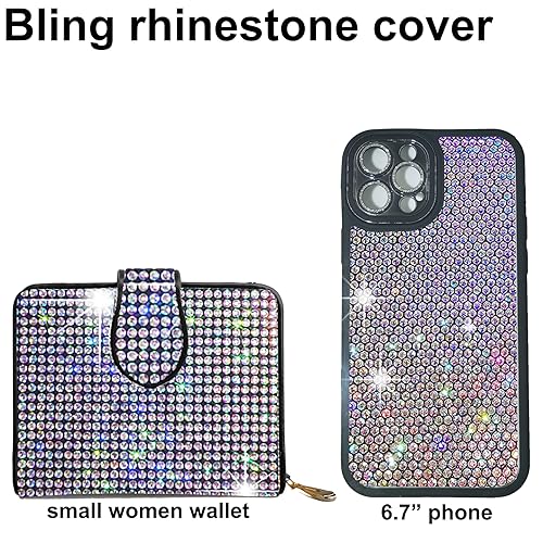 Bling Rhinestone Small Womens Wallet Girls Clutch Artificial Diamond Purse Credit Card ID Coin Holder W/Zipper Colorful3