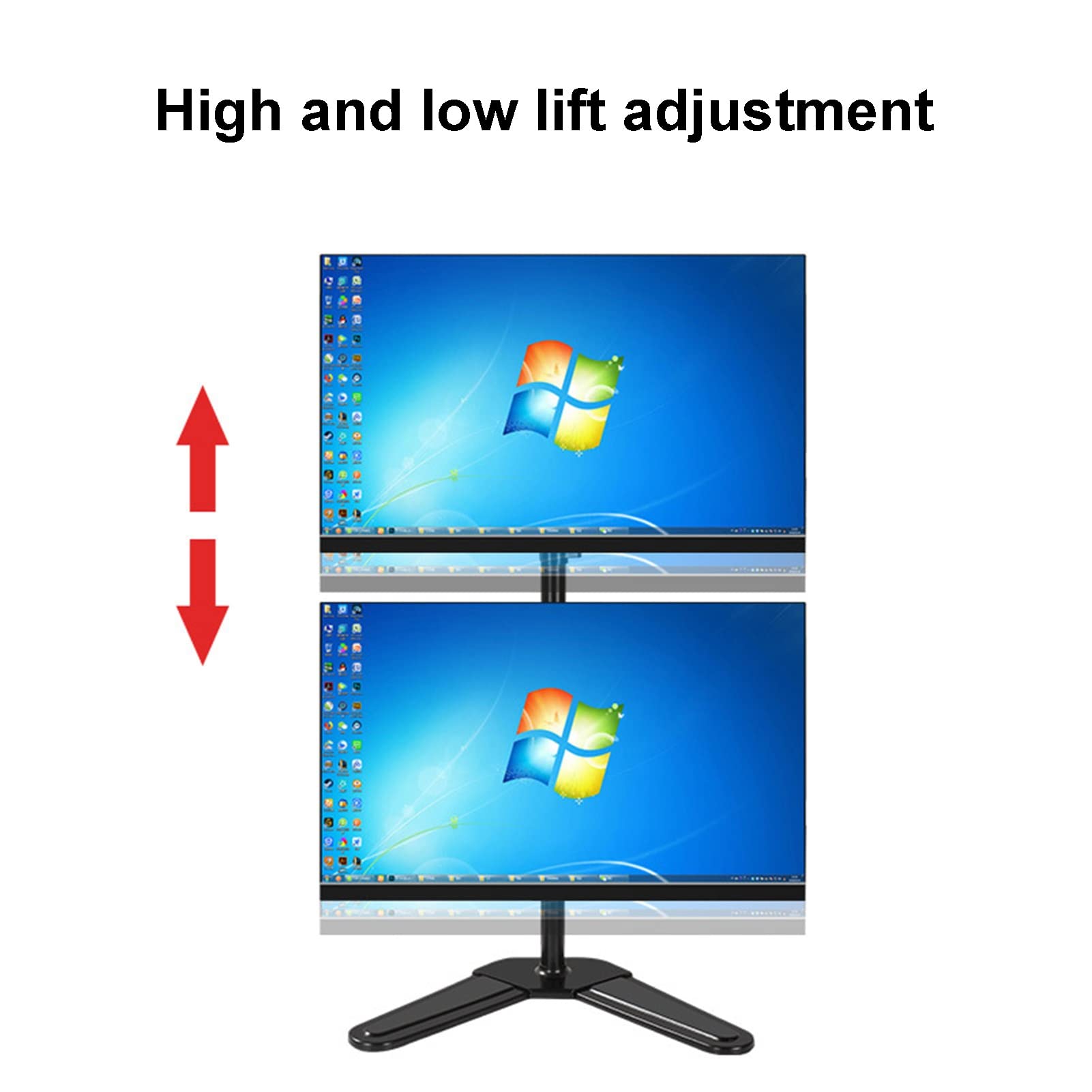 Supporto Doppio per Monitor, Supporto da Scrivania Autoportante per 2 Monitor Fino A 32 Pollici, Girevole, Inclinabile, Regolabile in Altezza, Supporto 75X75 Mm, 100X100 Mm