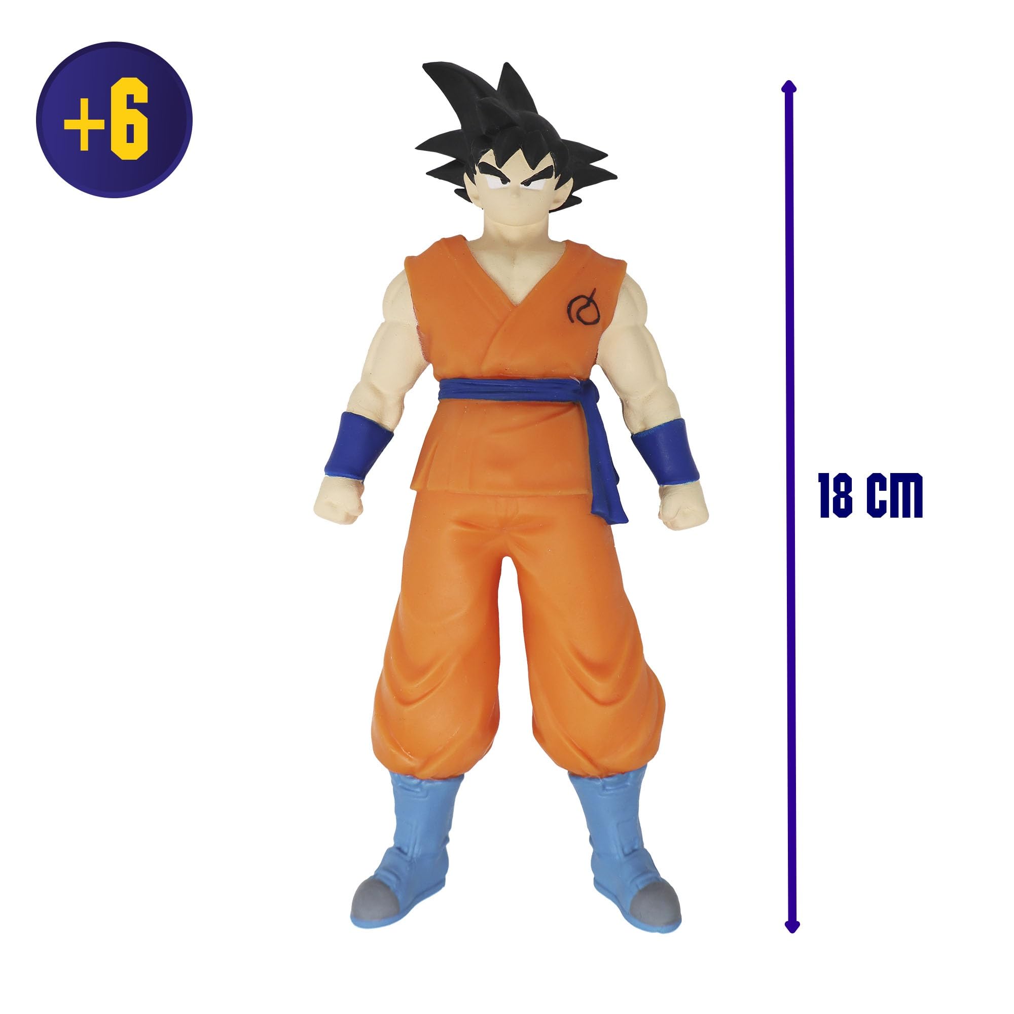 Bizak Monsterflex Dragon Ball Figurka Goku, super rozciągliwa, 18 cm, 8 do kolekcjonowania, dla dorosłych fanów kolekcjonerów i dzieci od 6 lat (6439023-25)