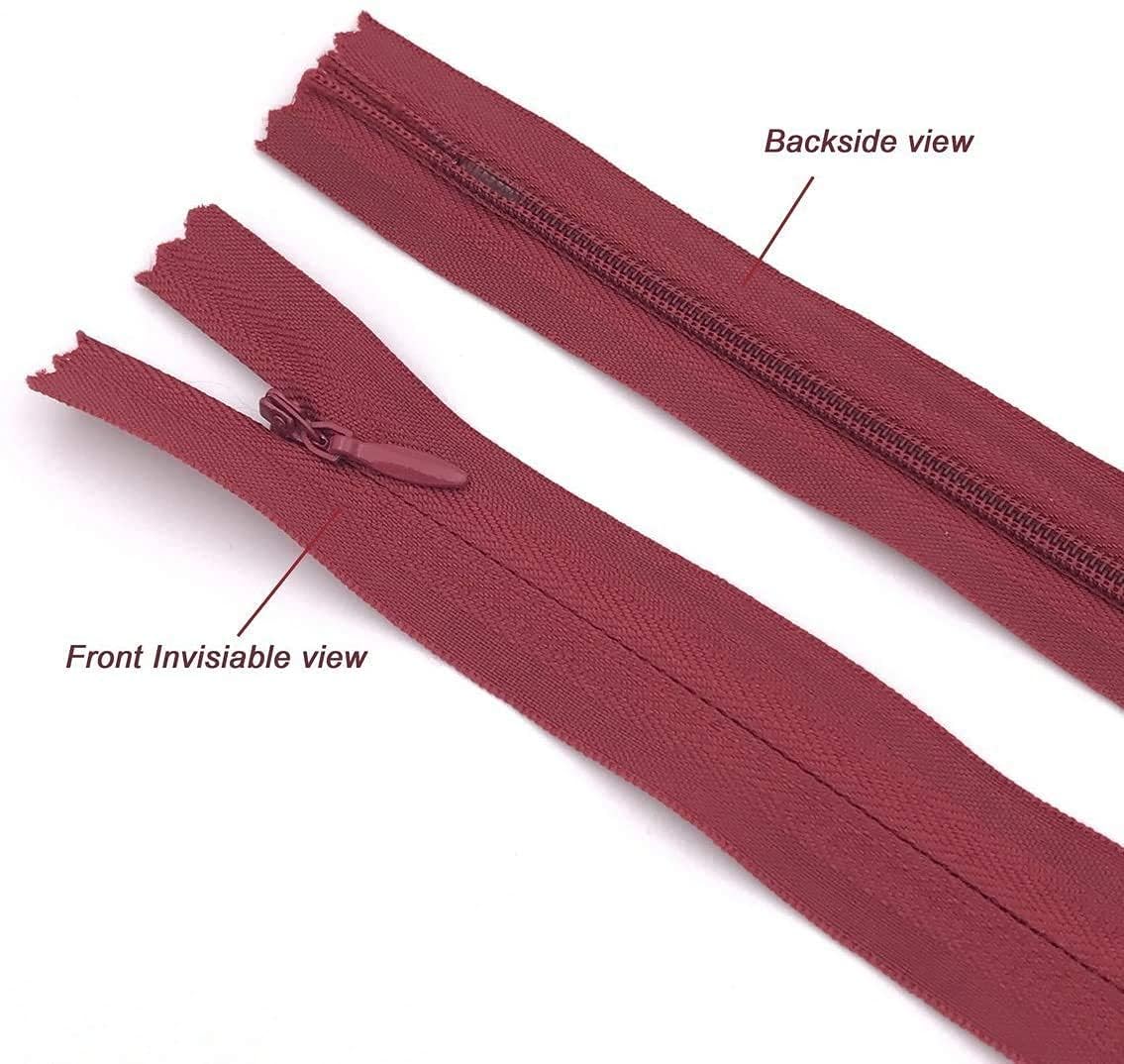 Togline 25 Invisible Zipper, Size 16 inche for All Kinds of Sewing Crafts Nylon Invisible Zipper (Multicolor) 2