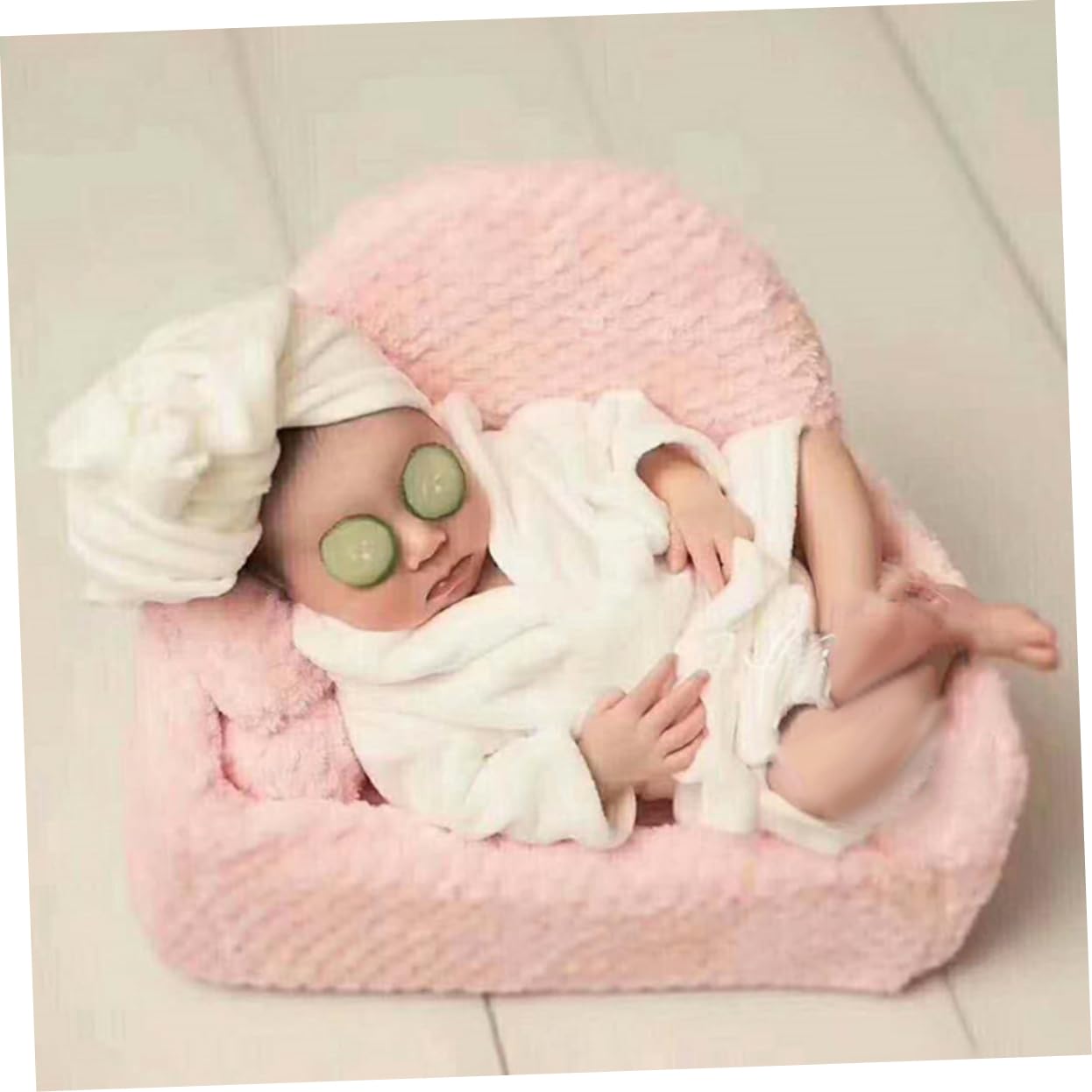 Mikikit 1 Satz Foto Requisiten Fotozubehör Für Kinder Bademäntel Outfits Baby Badedecke Kostüm Kinderanzug Bademantel Kostüm Requisiten Baby-kit Weiß Mädchen Korallenvlies Kleid Kleinkind